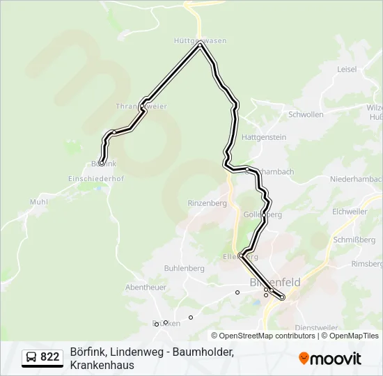 822 Bus Line Map