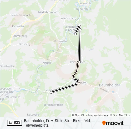 823 Bus Line Map