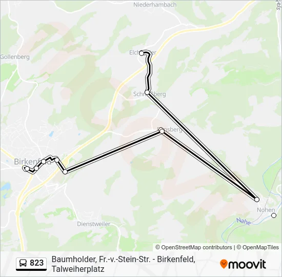 Автобус 823: карта маршрута