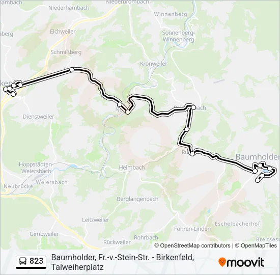 823 Bus Line Map