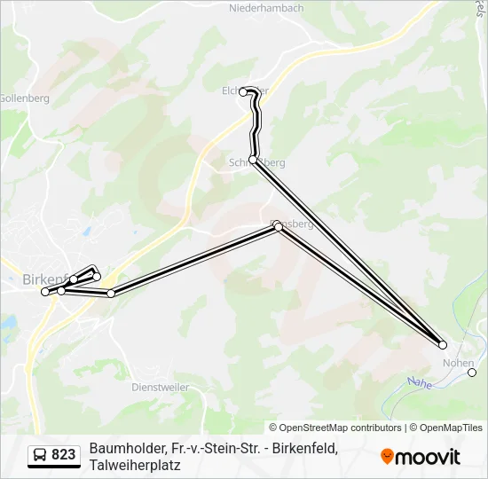 823 Bus Line Map
