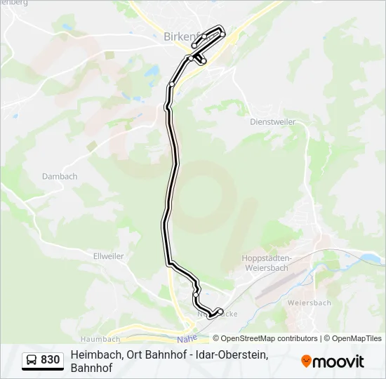 830 Bus Line Map