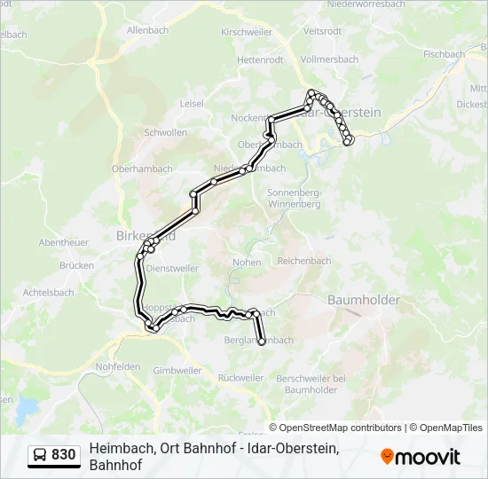 830 Bus Line Map