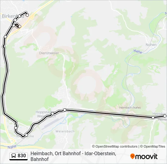 Автобус 830: карта маршрута