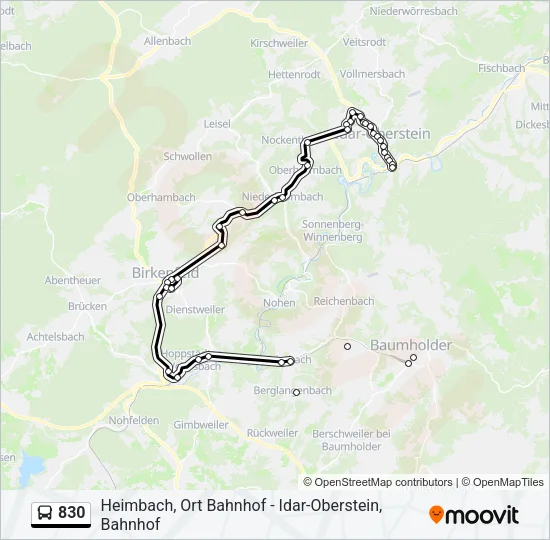 830 Bus Line Map