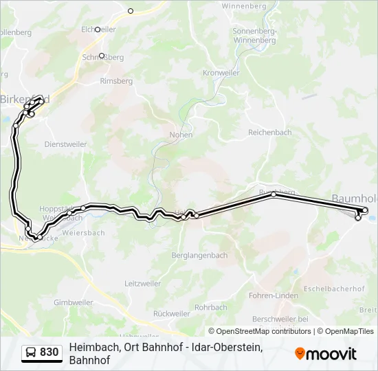 830 Bus Line Map