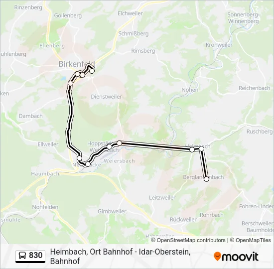 830 Bus Line Map