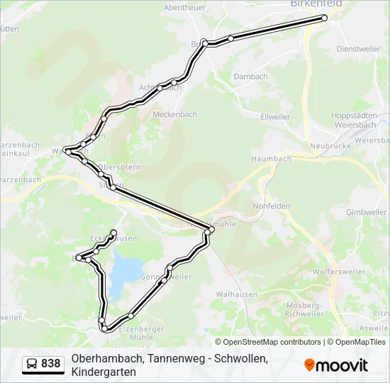 838 Bus Line Map