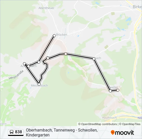 838 Bus Line Map