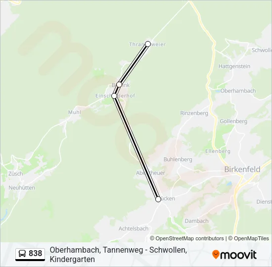 838 Bus Line Map