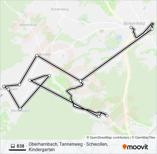 838 Bus Line Map