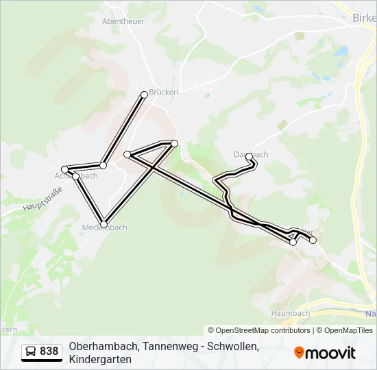 838 Bus Line Map
