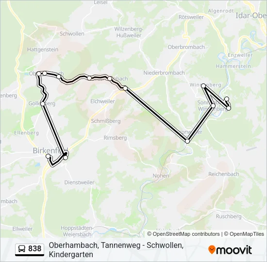 838 Bus Line Map