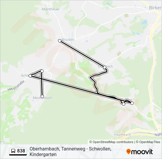 838 Bus Line Map