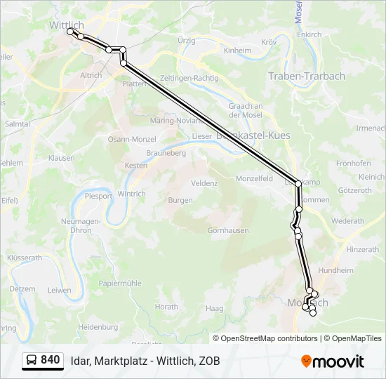 840 Bus Line Map