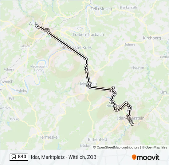840 Bus Line Map