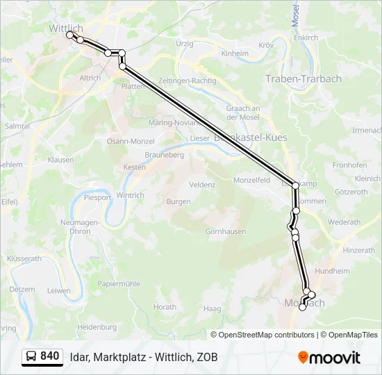 840 Bus Line Map