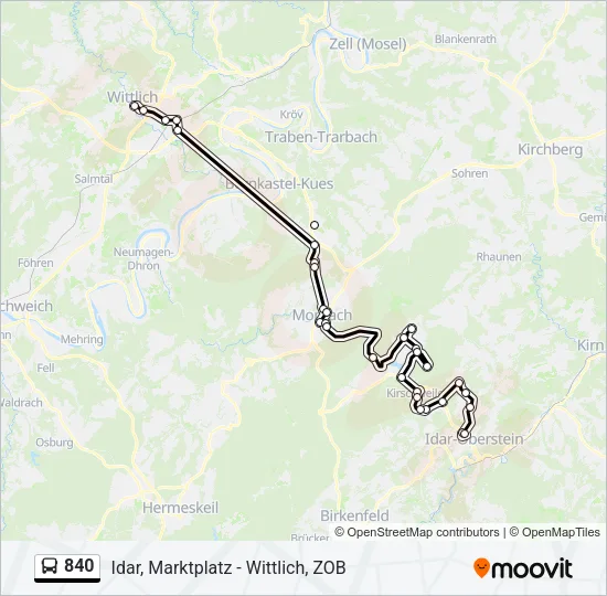 840 Bus Line Map