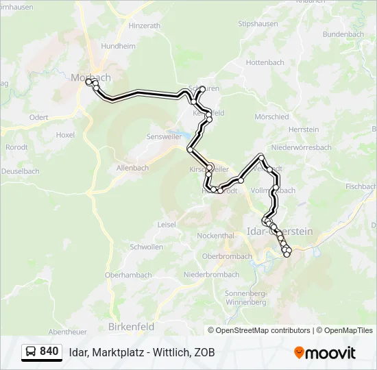 840 Bus Line Map