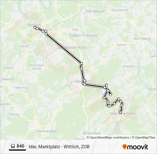 Автобус 840: карта маршрута