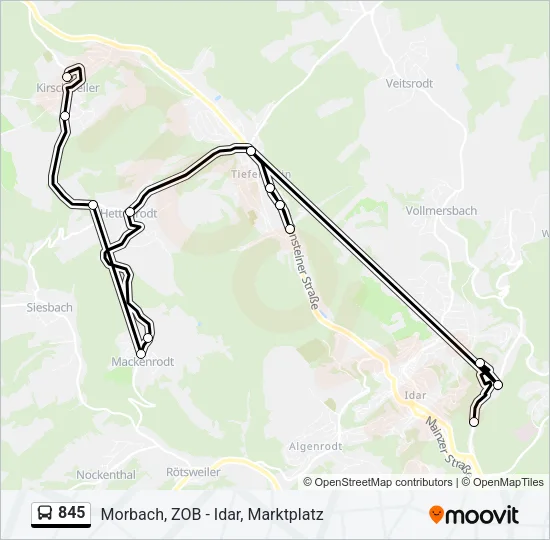 845 Bus Line Map