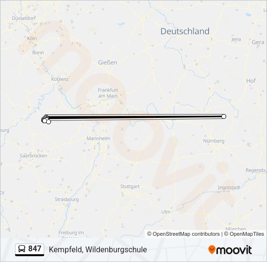 847 Bus Line Map