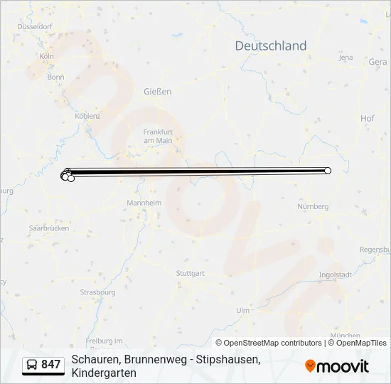 847 Bus Line Map
