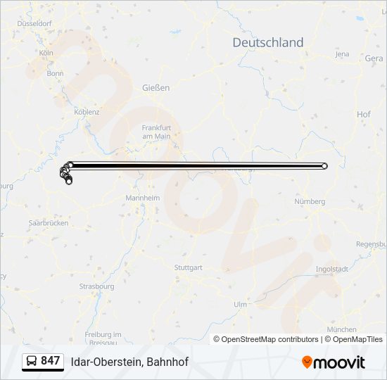 847 Bus Line Map