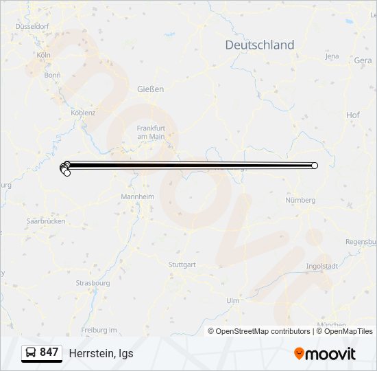 847 Bus Line Map