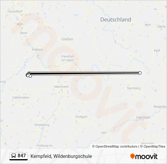 847 Bus Line Map