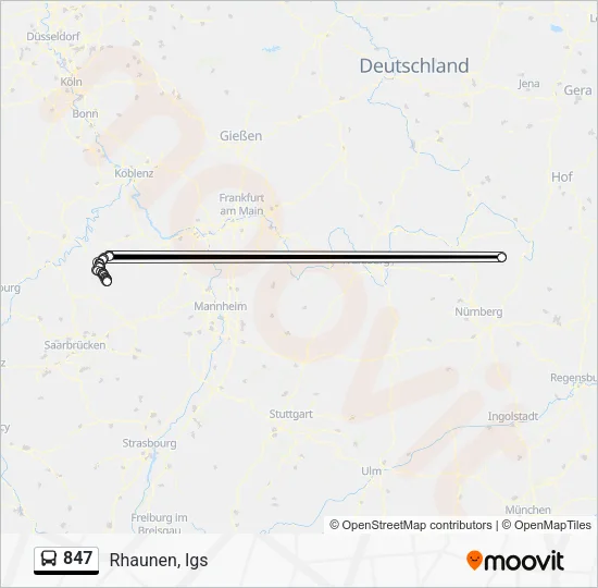847 Bus Line Map