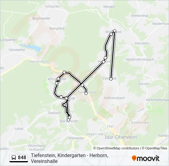 848 Bus Line Map