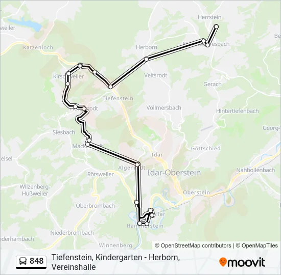 848 Bus Line Map