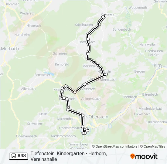 848 Bus Line Map