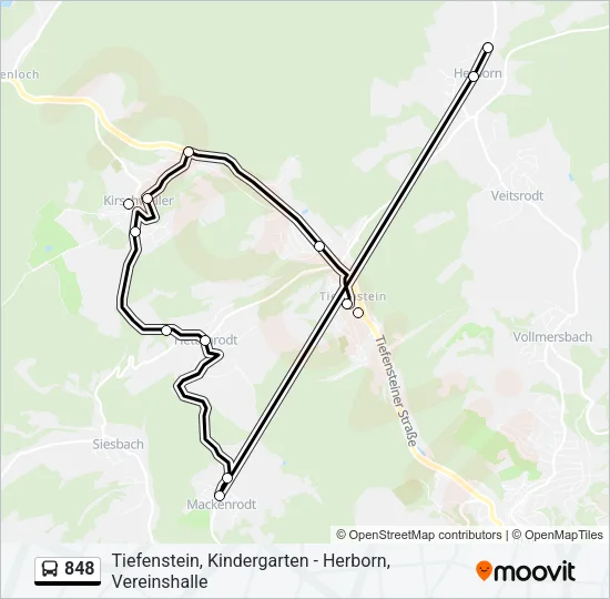 848 Bus Line Map