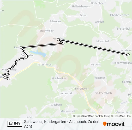 Buslinie 849 Karte