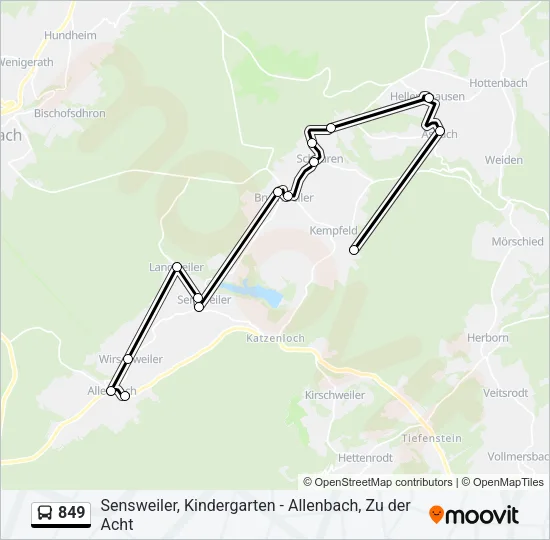 849 Bus Line Map