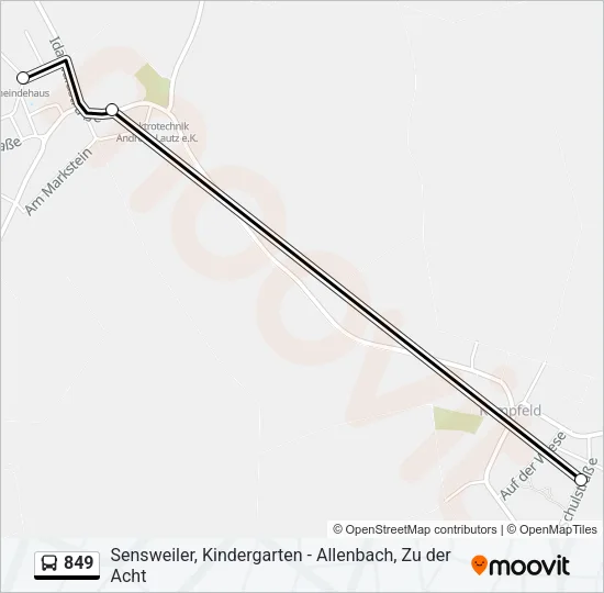 849 Bus Line Map