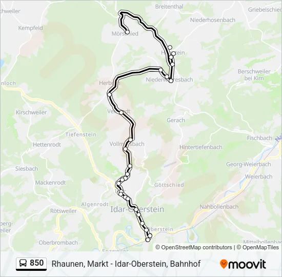 850 Bus Line Map