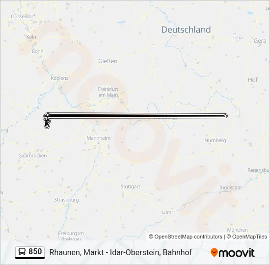 850 Bus Line Map