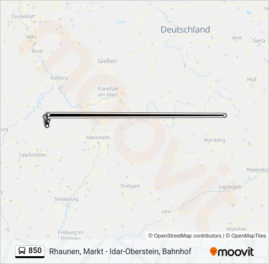 850 Bus Line Map