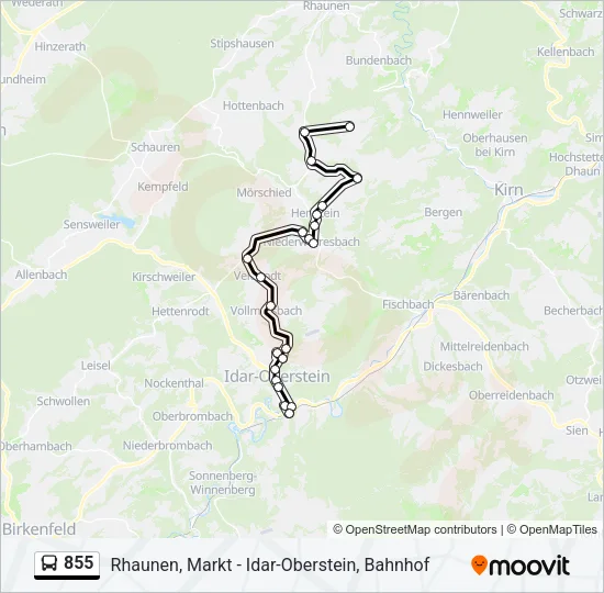 855 Bus Line Map