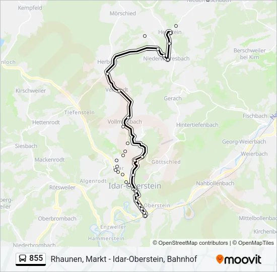 855 Bus Line Map