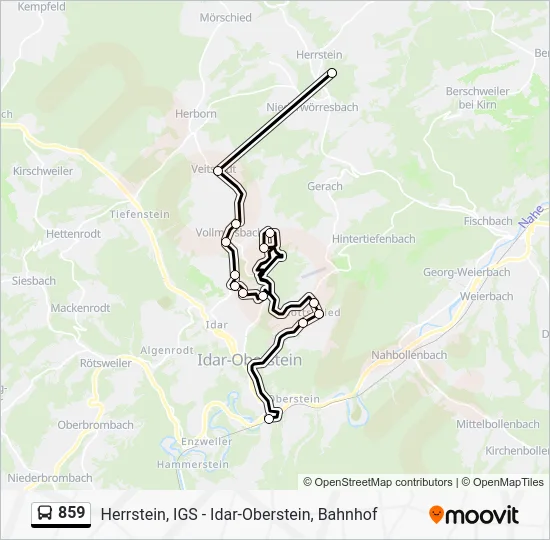 Автобус 859: карта маршрута