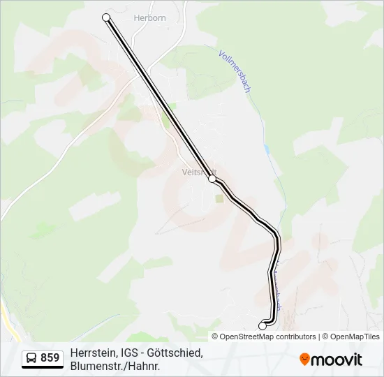 859 Bus Line Map