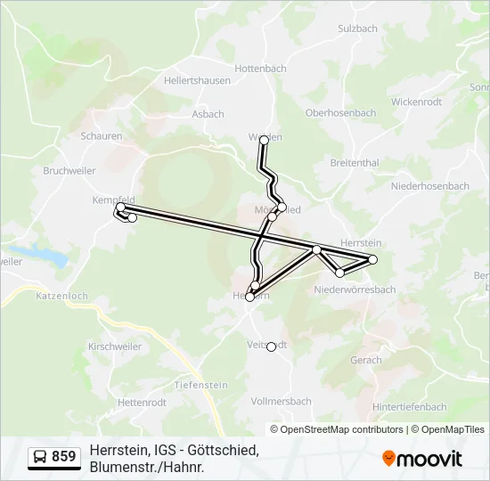 859 Bus Line Map