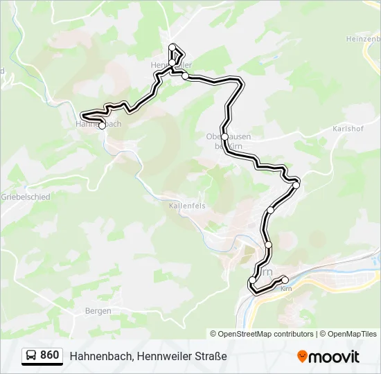 860 Bus Line Map