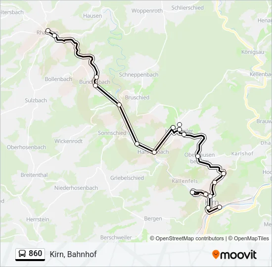 860 Bus Line Map
