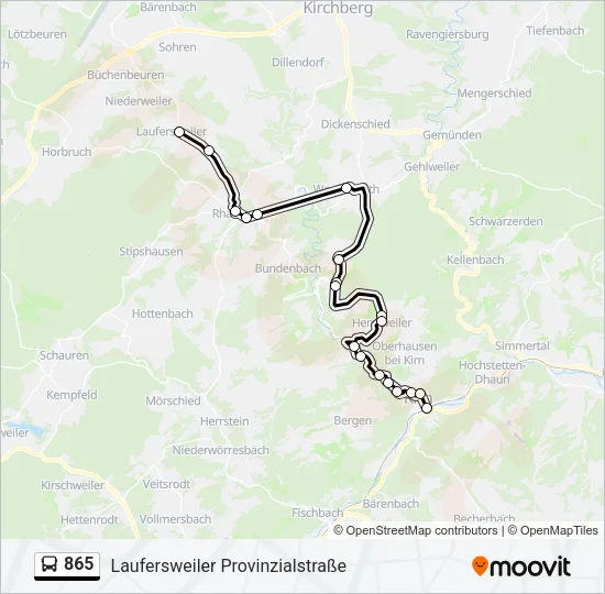 865 Bus Line Map