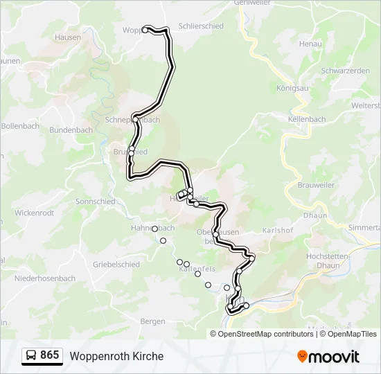 865 Bus Line Map